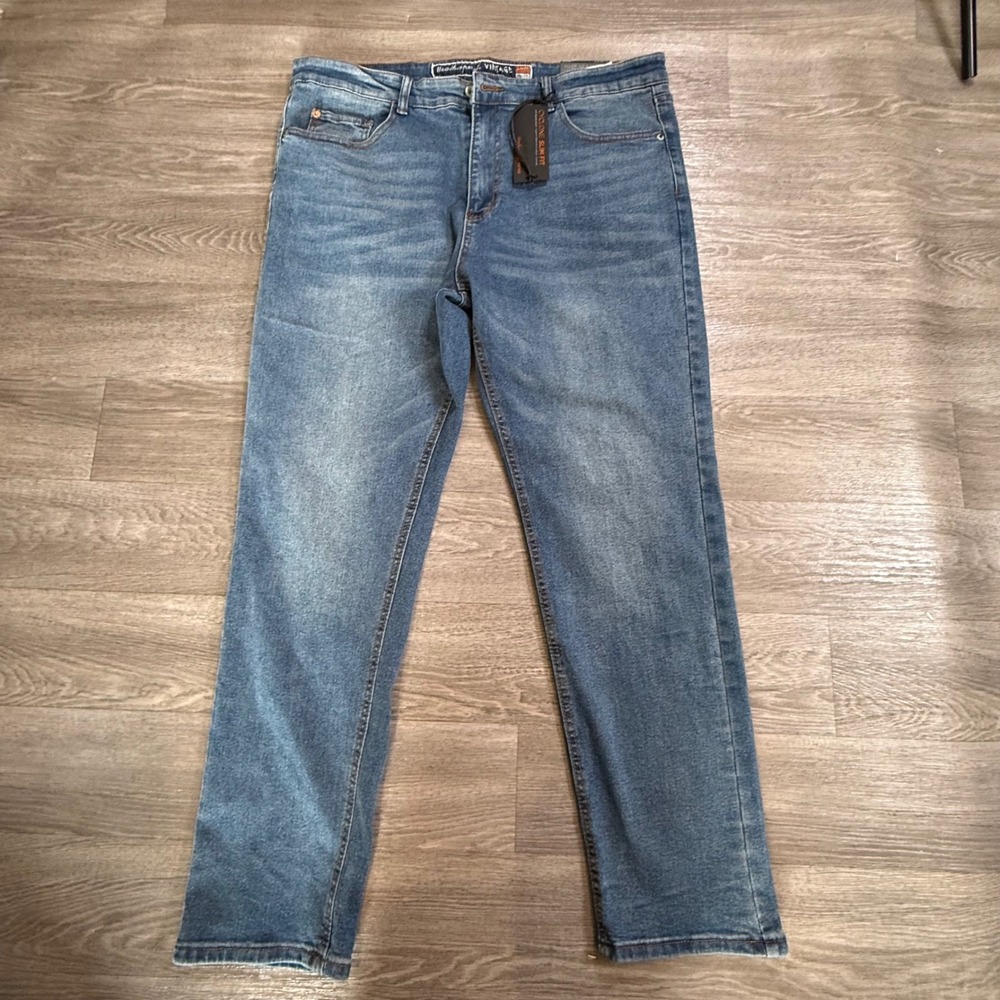 Weatherproof Vintage Mens Cyclone Slim Fit Jeans 38x30 Blue Stretch 1948 Selects